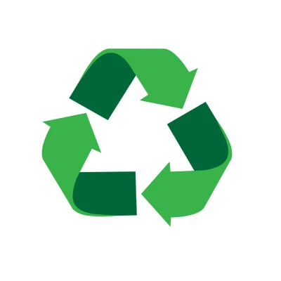 Recycling symbol used in sustainability-related content.