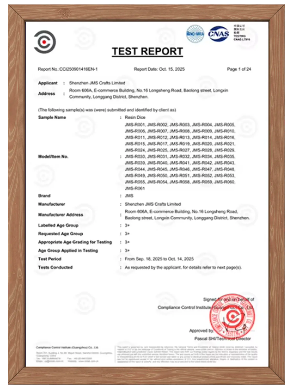 conformity test report