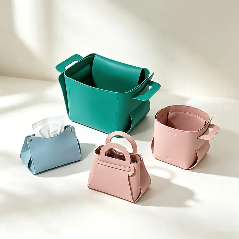 leather storage trays